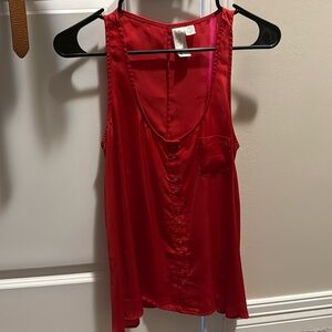 Red tank top blouse